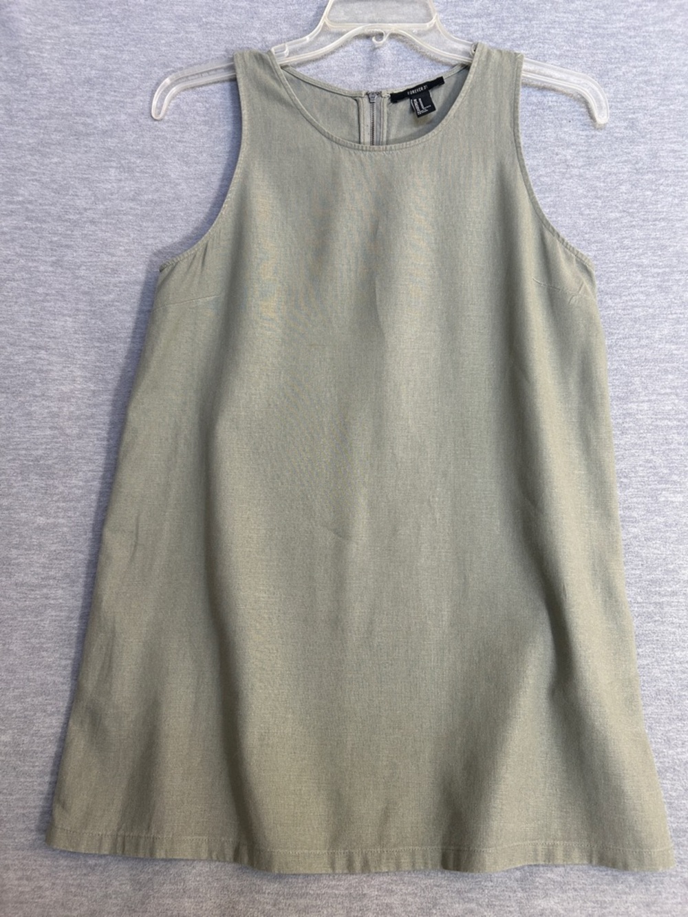 FOREVER 21 Linen Blend Capsule Wardrobe Trendy Exposed Zipper A Line Tunic Top